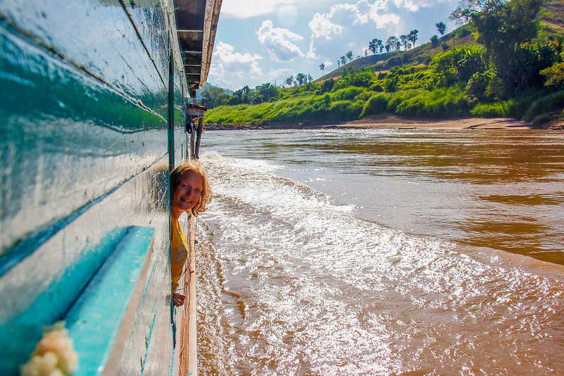 bådtur i Laos