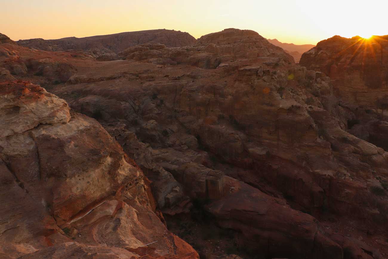 solnedgang i Petra