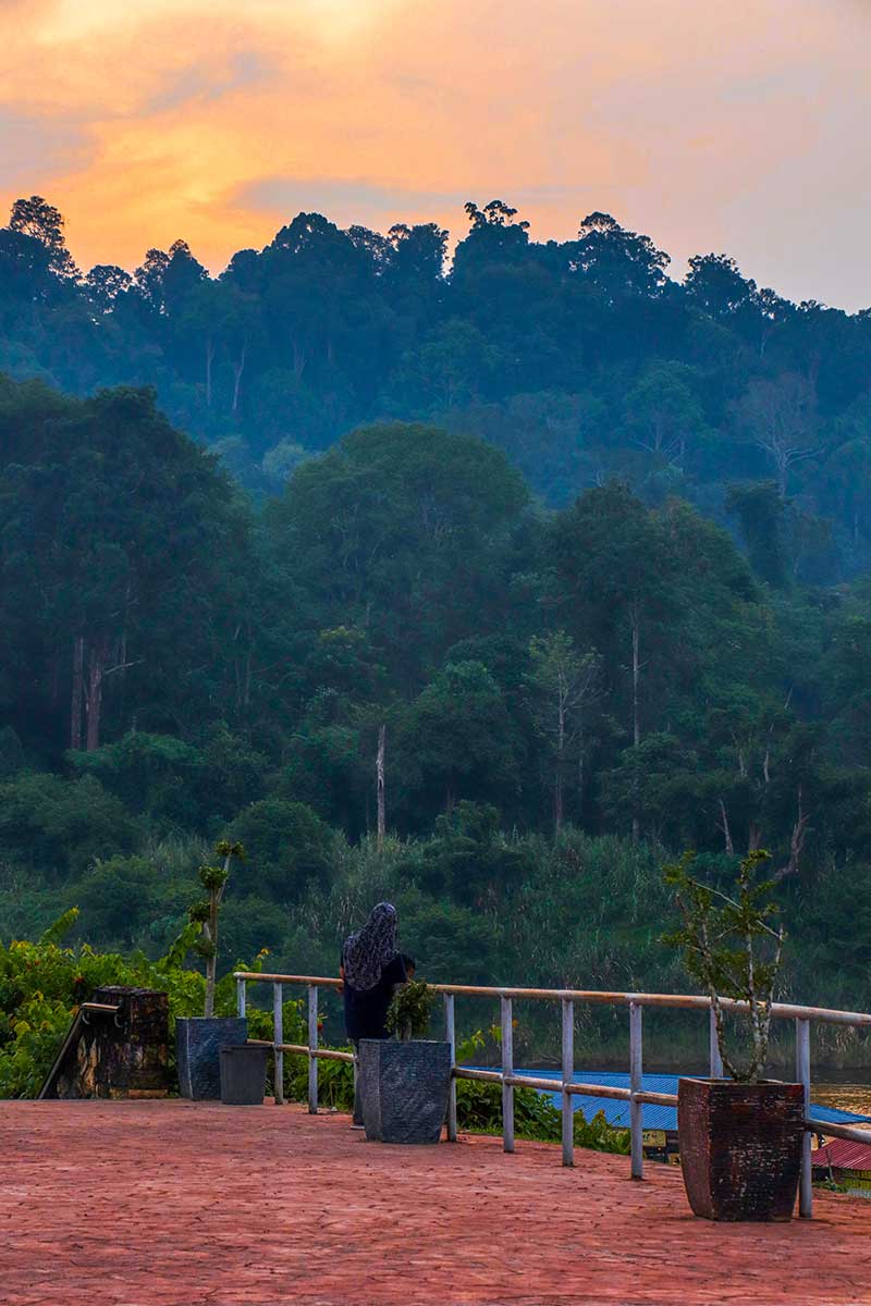 solnedgang i Kuala Tahan, Taman Negara