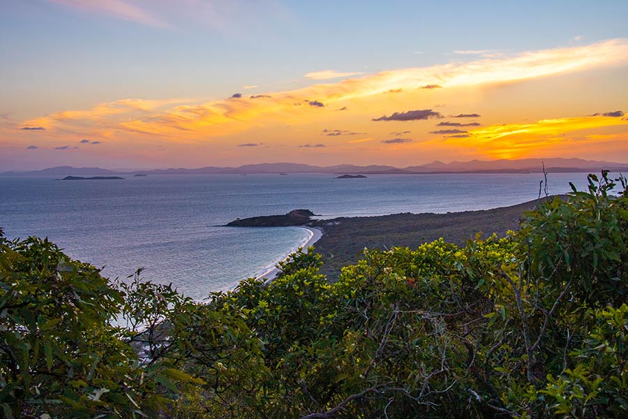 solnedgang på Wop-pa (Great Keppel Island)